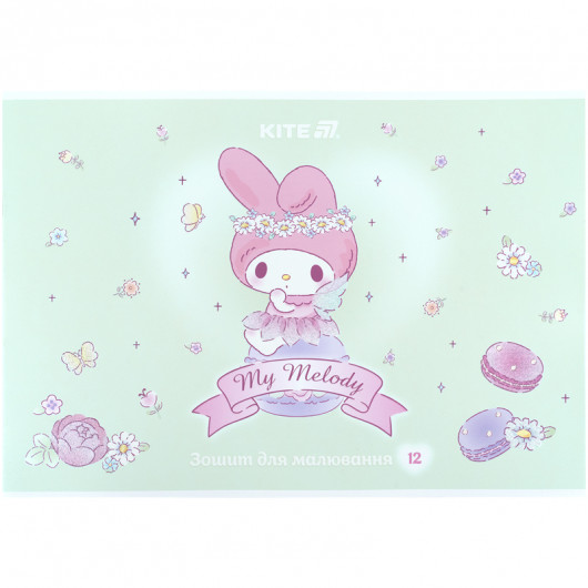Тетрадь для рисования, 12 лист., скоба, УФ лак + глитер, Hello Kitty-3 (HK25-241-3) Kite - фото 11