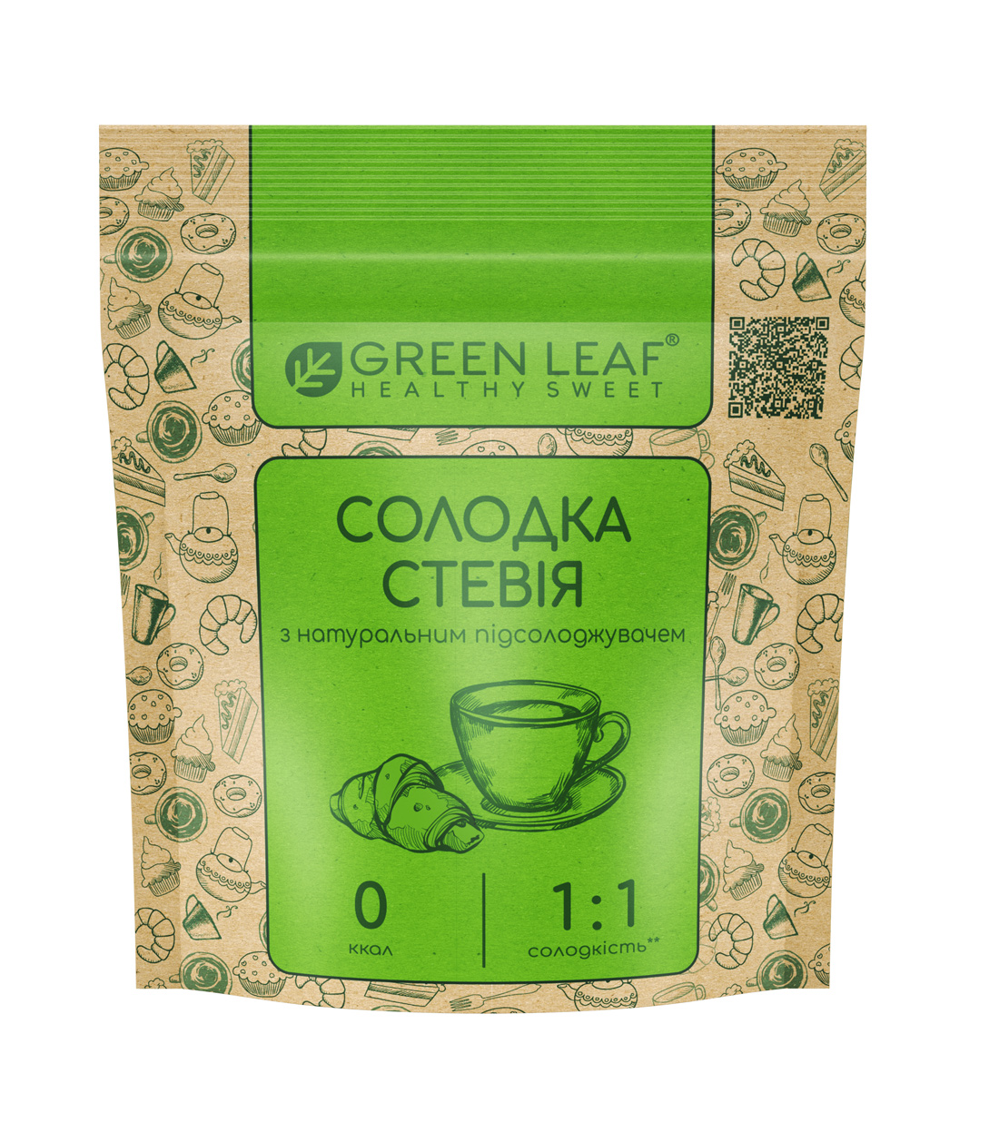 Цукрозамінник Стевія солодка 100гр.  (1:1) Green Leaf - фото 1