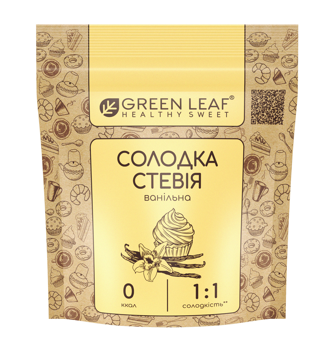 Сахарозаменитель Стевия сладкая 100гр. Ванильная (1:1) Green Leaf - фото 1