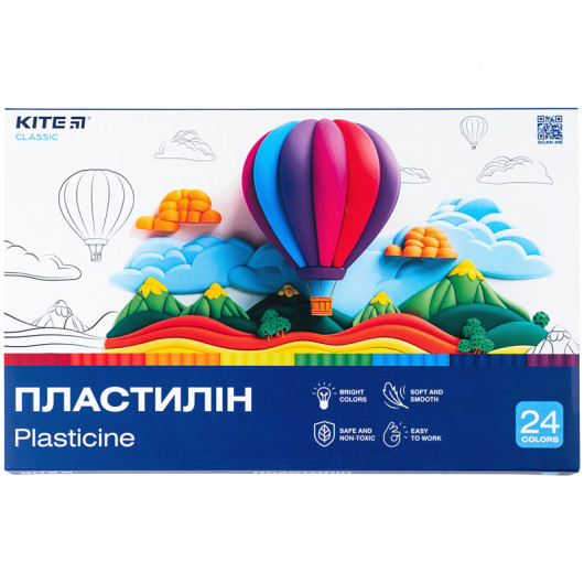Пластилін, 24 кольори, 480 г. Kite Classic Kite — фото 7