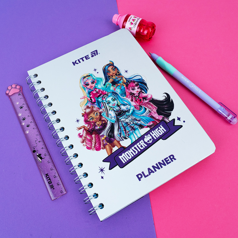 Ежедневник на спирали, твердая обложка, Monster High (MH25-438) Kite - фото 11