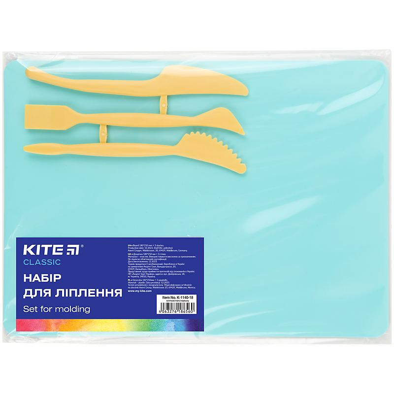 Набір для ліплення(дощ.180х250мм+3 стеки),м'ятн.Kite Classic Kite — фото 2
