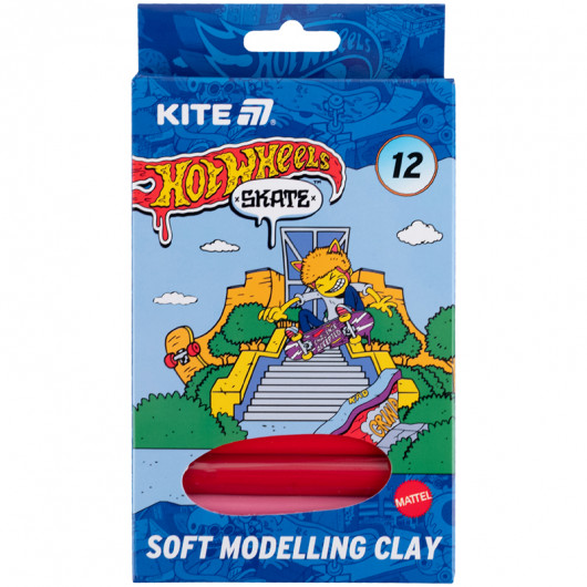 Пластилін восковий, 12 кольорів, 200 г. Hot Wheels-2 Kite — фото 3