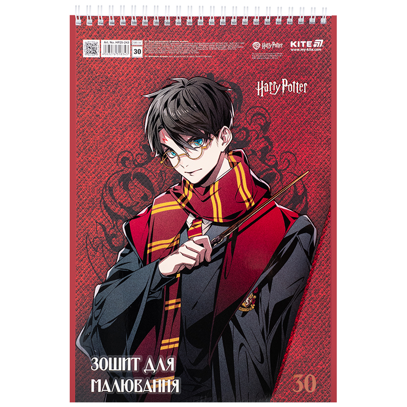 Тетрадь для рисования, 30 л., спир., софт тач + УФ лак, «Harry Potter» Kite - фото 7