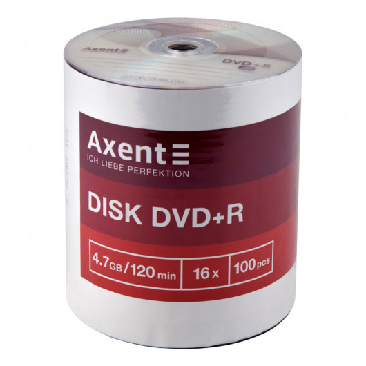 Диск DVD+R, 4.7 Gb/120min, 16x, 100шт/уп. Cake Box Axent — фото 2