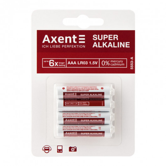 Батарейка LR3 (ААА) Alkaline, 4шт/уп. 5553-A Axent — фото 3