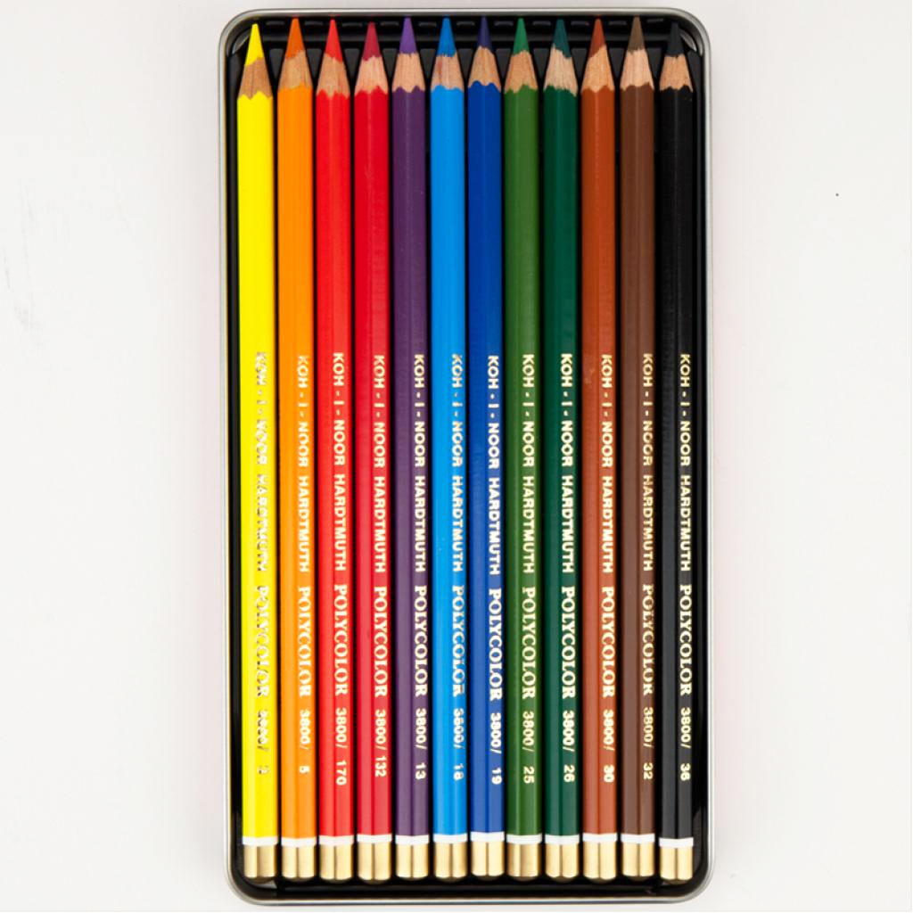 Олівці кольорові,12кол., художні POLYCOLOR, метал./коробка Koh-i-noor — фото 4