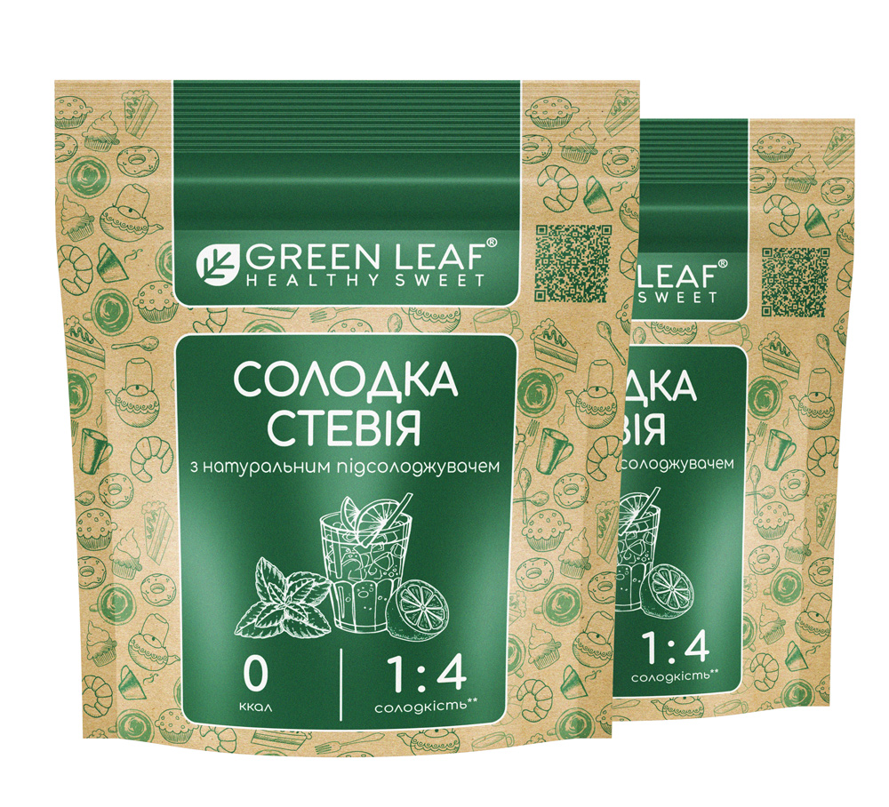 Сахарозаменитель Стевия сладкая 100гр. В четыре раза слаще (1:4) Green Leaf - фото 1