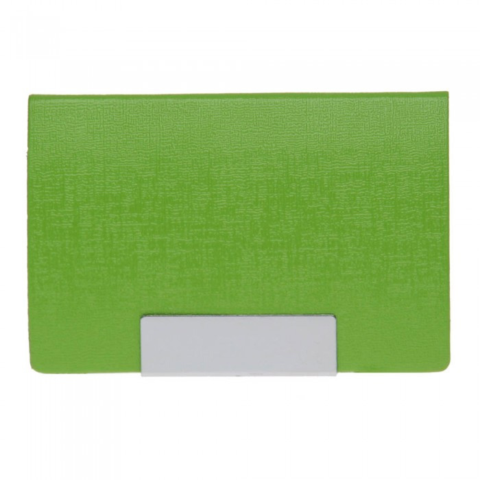 Визитница карманная сталь/кожа, зелен. Китай - фото 1