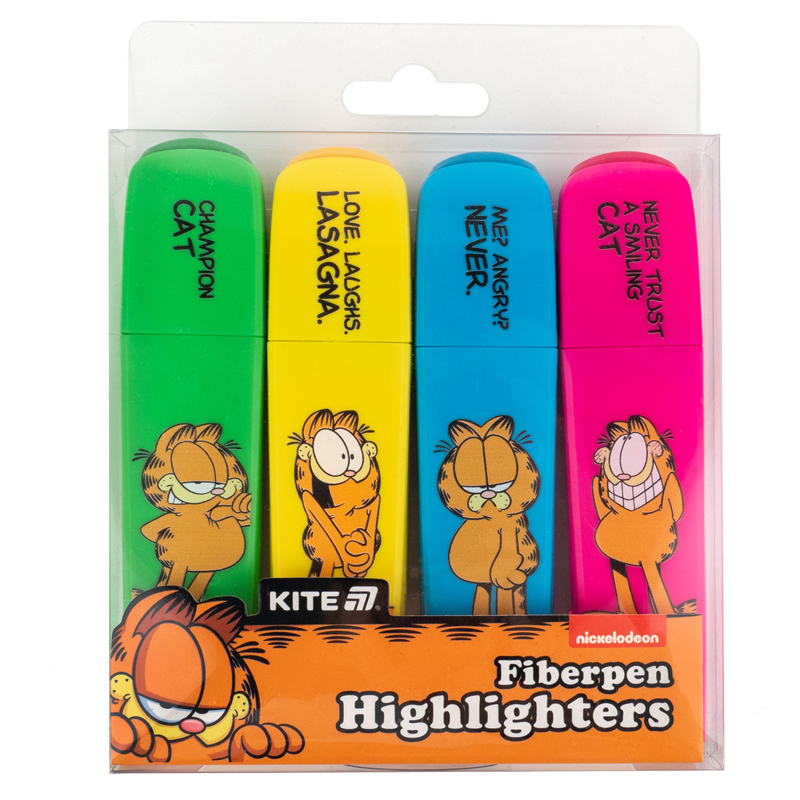 Маркер Highlighter, набор из 4х цветов, Garfield Kite - фото 6