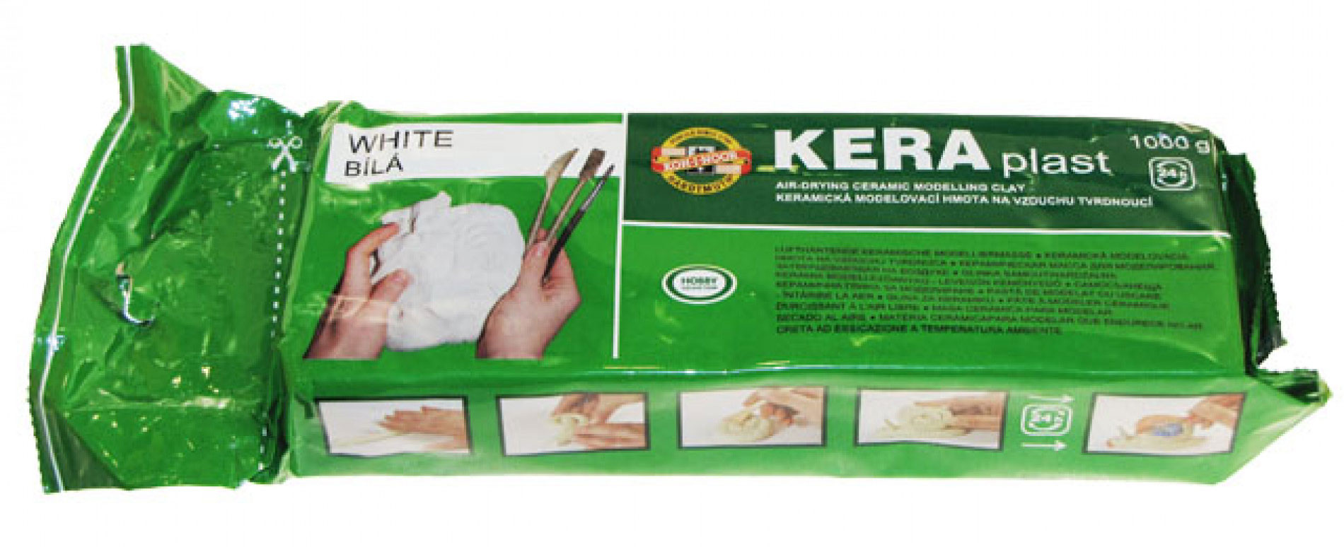 Пластилін скульптурний Keraplast, 1000г., на основі натуральної глини, біл. Koh-i-noor — фото 5