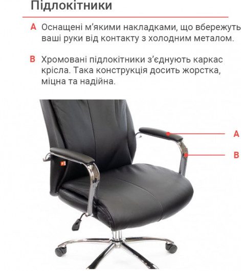 Крісло для керівника Маккай CH ANF, чорн. АКЛАС — фото 16