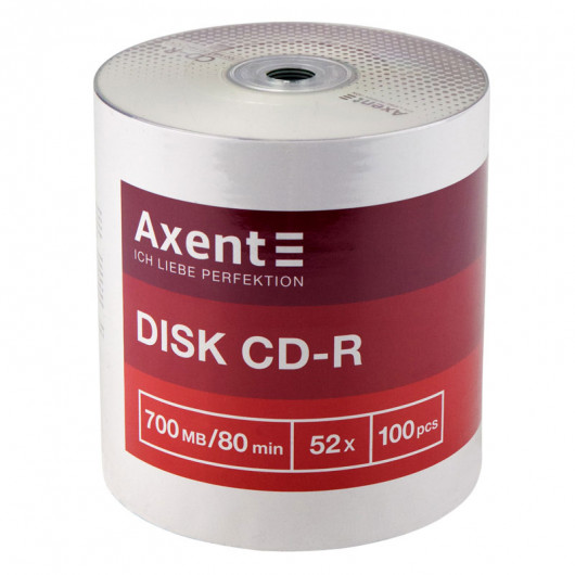 Диск CD-R, 700 Mb/80 min, 52x, 100шт./уп., bulk Axent — фото 3
