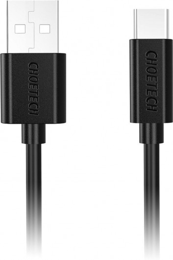 Кабель USB-A 2.0 - Type-C, 3A, 1,0м., чорн. (AC0002) CHOETECH — фото 2