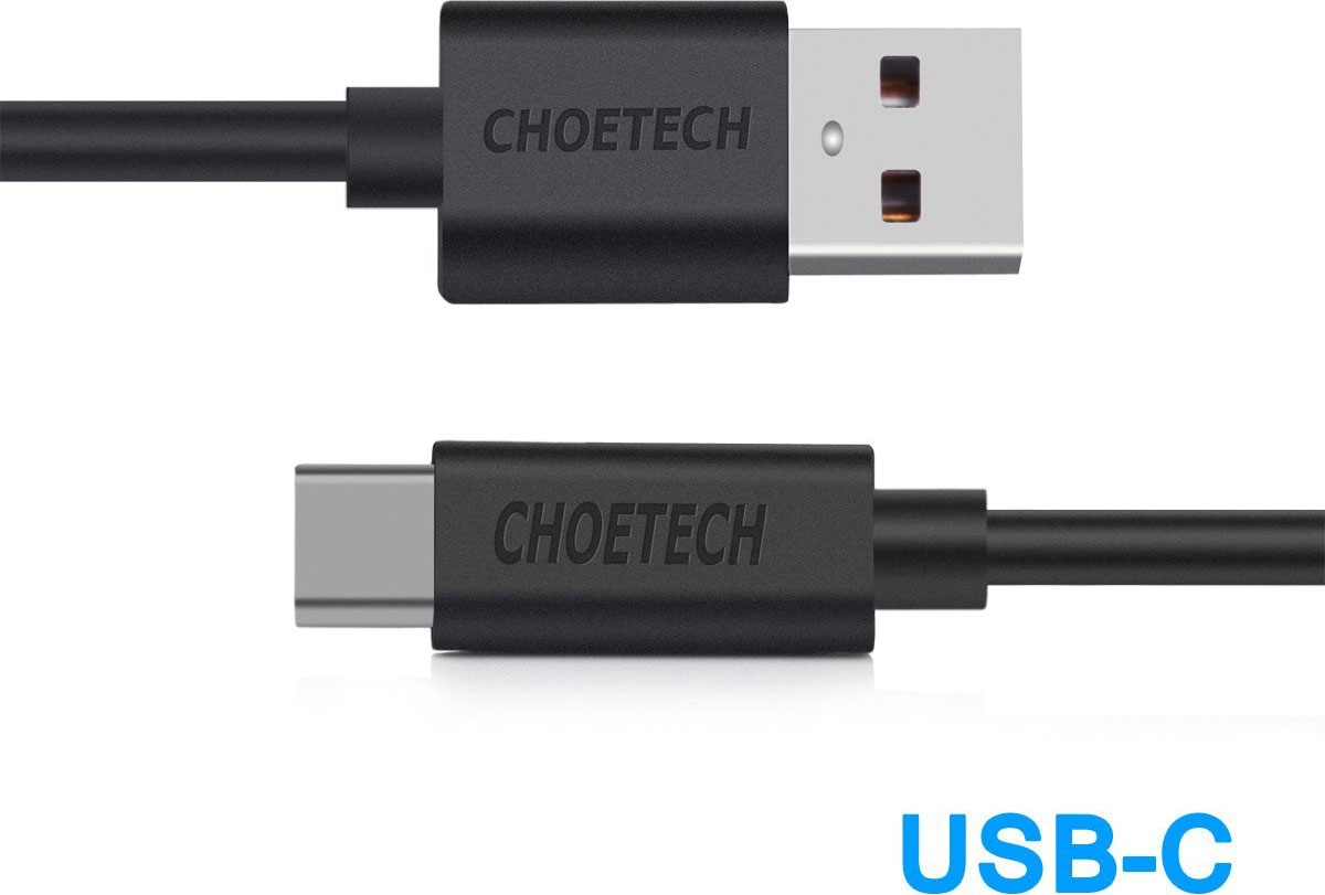 Кабель USB-A 2.0 - Type-C, 3A, 1,0м., чорн. (AC0002) CHOETECH — фото 3