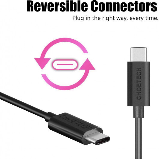 Кабель USB-A 2.0 - Type-C, 3A, 1,0м., чорн. (AC0002) CHOETECH — фото 7