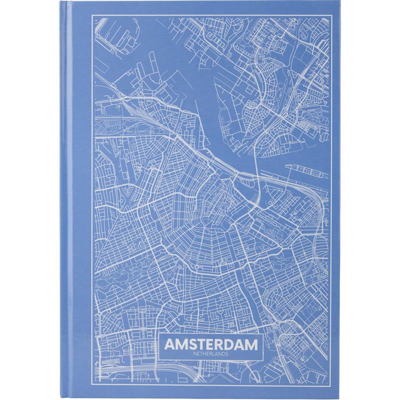 Книга учета 96л. твердый переплет, офсет, серия Maps Amsterdam, клетка, син. Axent - фото 5