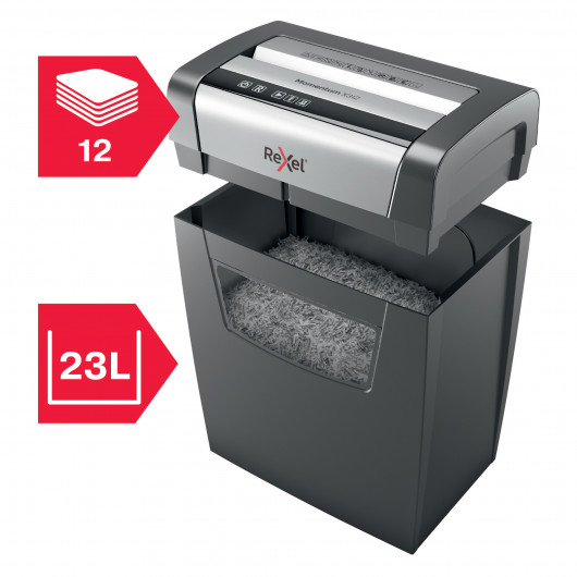 Знищувач документів Momentum X312  P3 12лист., поперечна різання, корзина 23л Rexel — фото 8