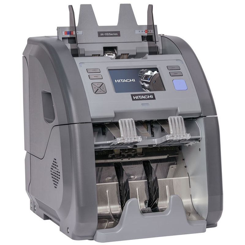 Счетчик банкнот Hitachi -iH110, Двухкарманный, серый DORS - фото 2