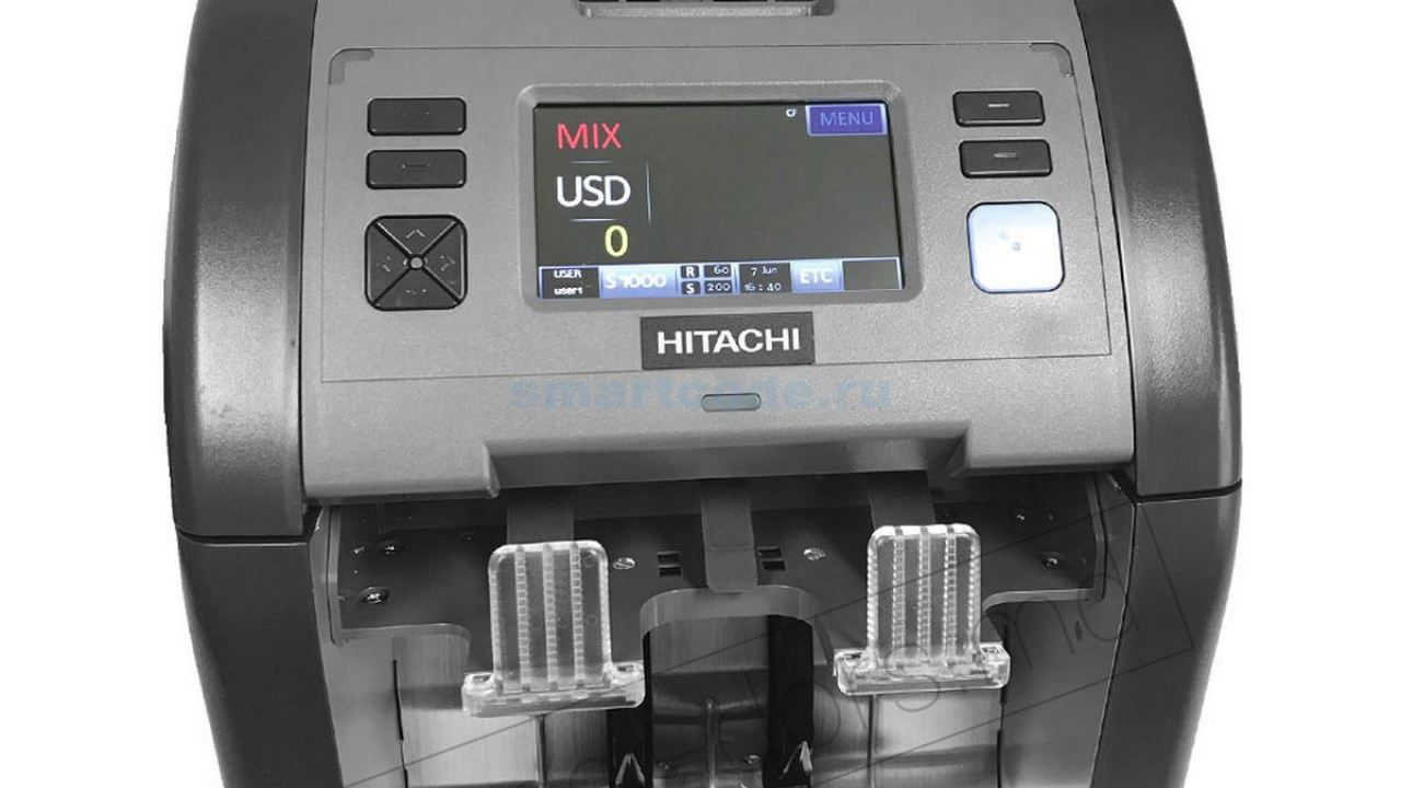 Счетчик банкнот Hitachi -iH110, Двухкарманный, серый DORS - фото 3