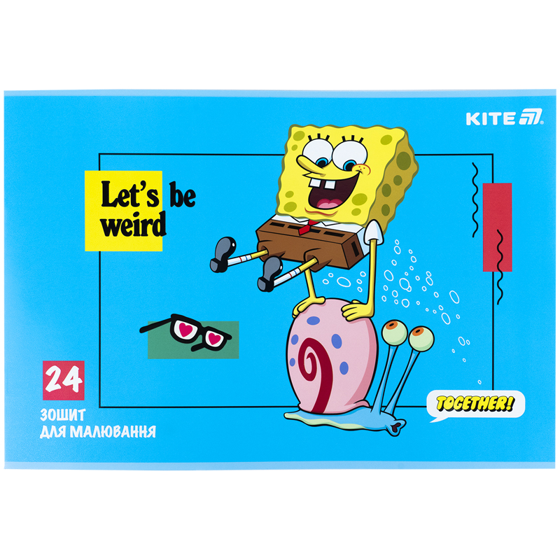 Тетрадь для рисования, 24 лист., скоба, гибр. лак + УФ лак, Sponge Bob (SB25-242) Kite - фото 11