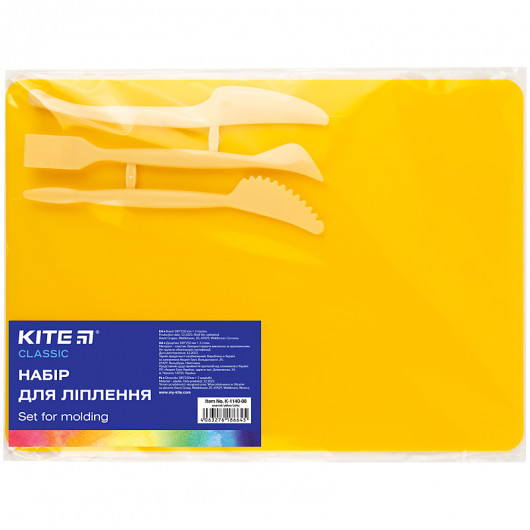 Набір для ліплення(дощ.180х250 мм+ 3 стеки),жов.Kite Classic Kite — фото 2