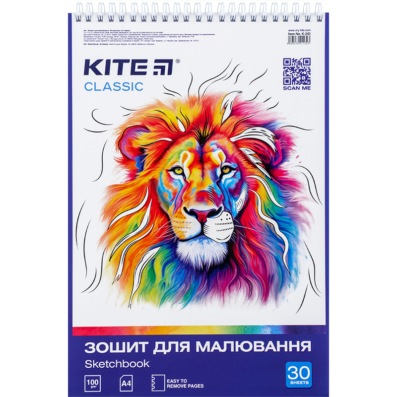 Зошит для малювання, 30 арк., спір., софт тач+УФ, Kite Classic Kite — фото 7