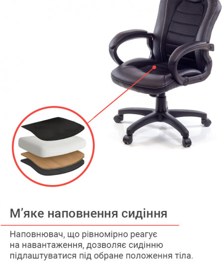 Крісло для керівника Астон PL TILT, чорн. АКЛАС — фото 14