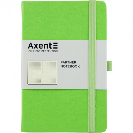 Книга записна Partner А5 (125*195мм.), 96арк., ліновка - крапка, салат. Axent — фото 9