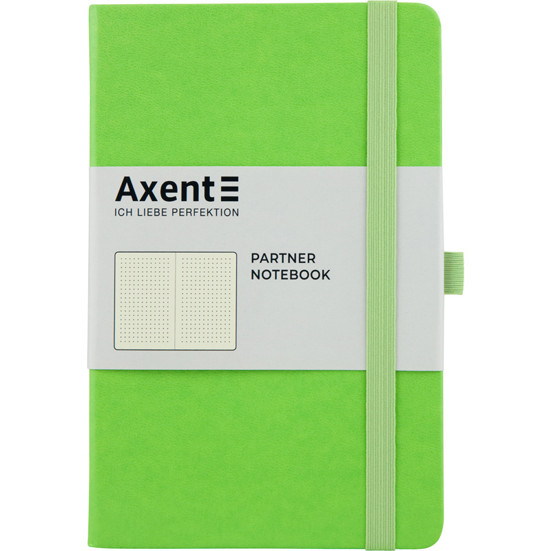 Книга записна Partner А5 (125*195мм.), 96арк., ліновка - крапка, салат. Axent — фото 9