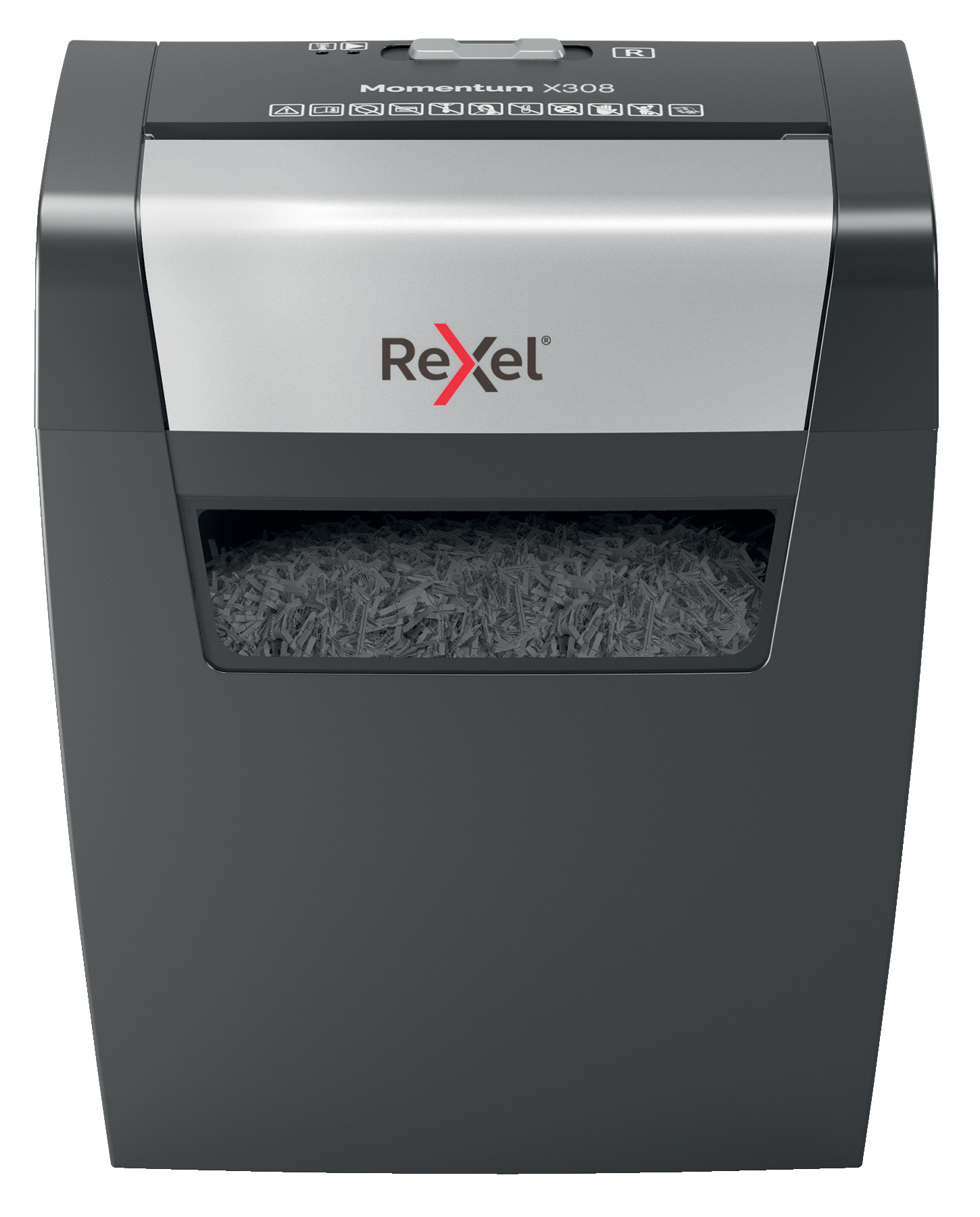 Знищувач документів Momentum X308  P3 8лист., перехресна різання, корзина 15л Rexel — фото 9