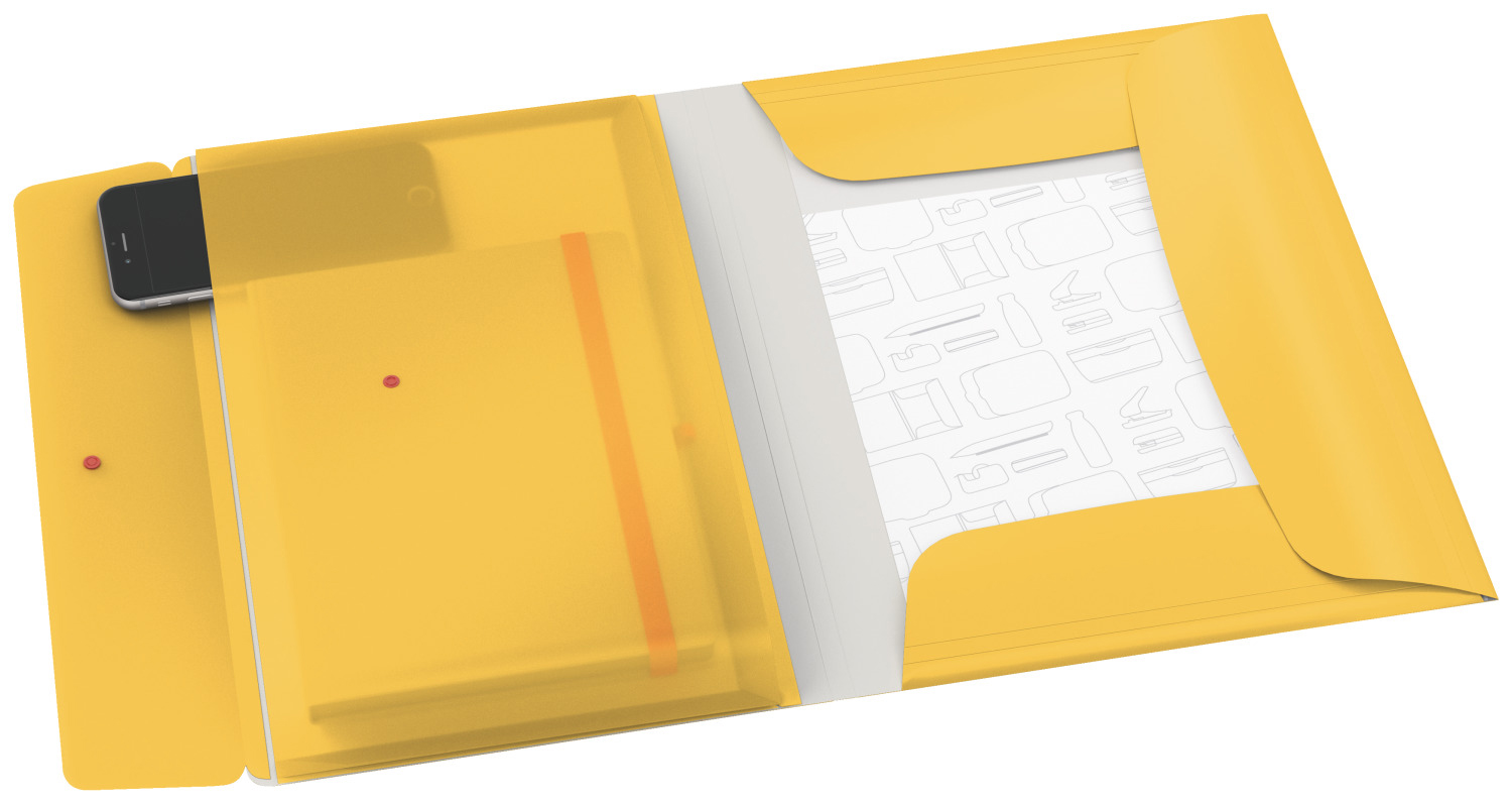 Папка на резинках Leitz Cosy, A4, PP, до 150л., с тремя клапанами, желт. LEITZ - фото 6