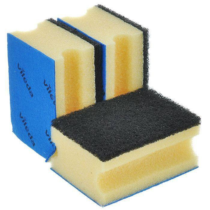 Губки кухонные Glitzi plus, 94*65*45мм., 3шт./уп., желт. Vileda - фото 1