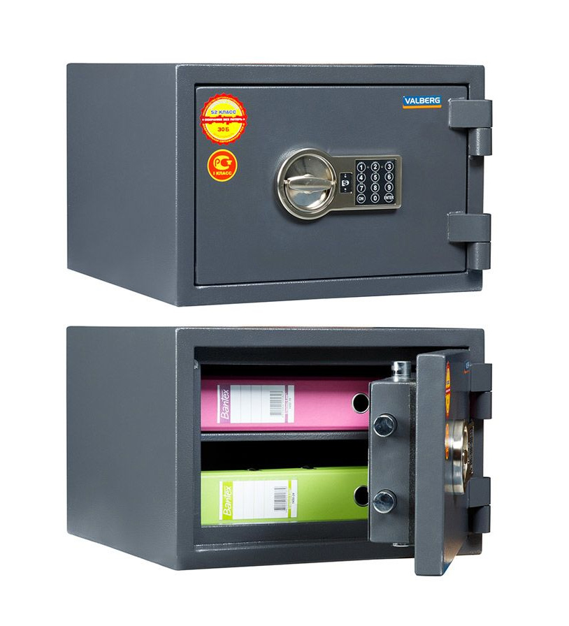 Сейф огневзломостойкий (450*445*315мм.) электронный кодовый замок, 1 полка, 1 клас, ASG-32 EL, графи Valberg - фото 1