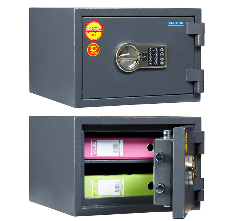 Сейф зламостійкий (300*440*430мм.) з електроним кодовим замком, 1 полиця, 1 клас, Кварцит 30 EL, гр Valberg - фото 2