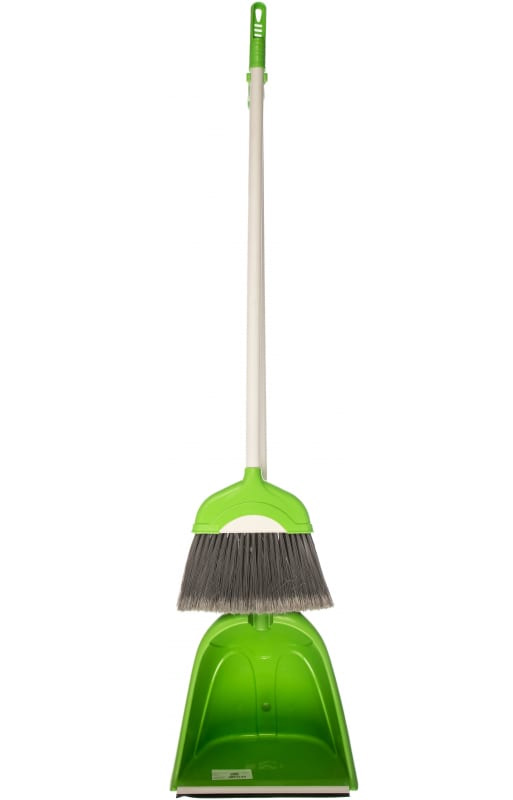 Набор для уборки помещений: щетка с длинной ручкой и совок для мусора, AF202, зелен. Uctem - фото 1