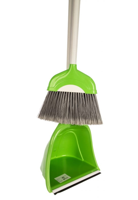 Набор для уборки помещений: щетка с длинной ручкой и совок для мусора, AF202, зелен. Uctem - фото 2