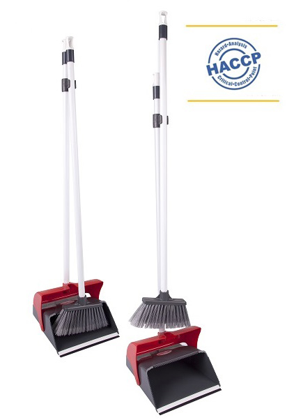 Набір для прибирання: щітка з довгою ручкою і совок з кришкою KAF300, черв. Uctem - фото 3