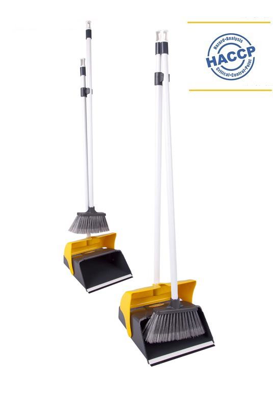 Набір для прибирання: щітка з довгою ручкою і совок з кришкою KAF300, жовт. Uctem - фото 1