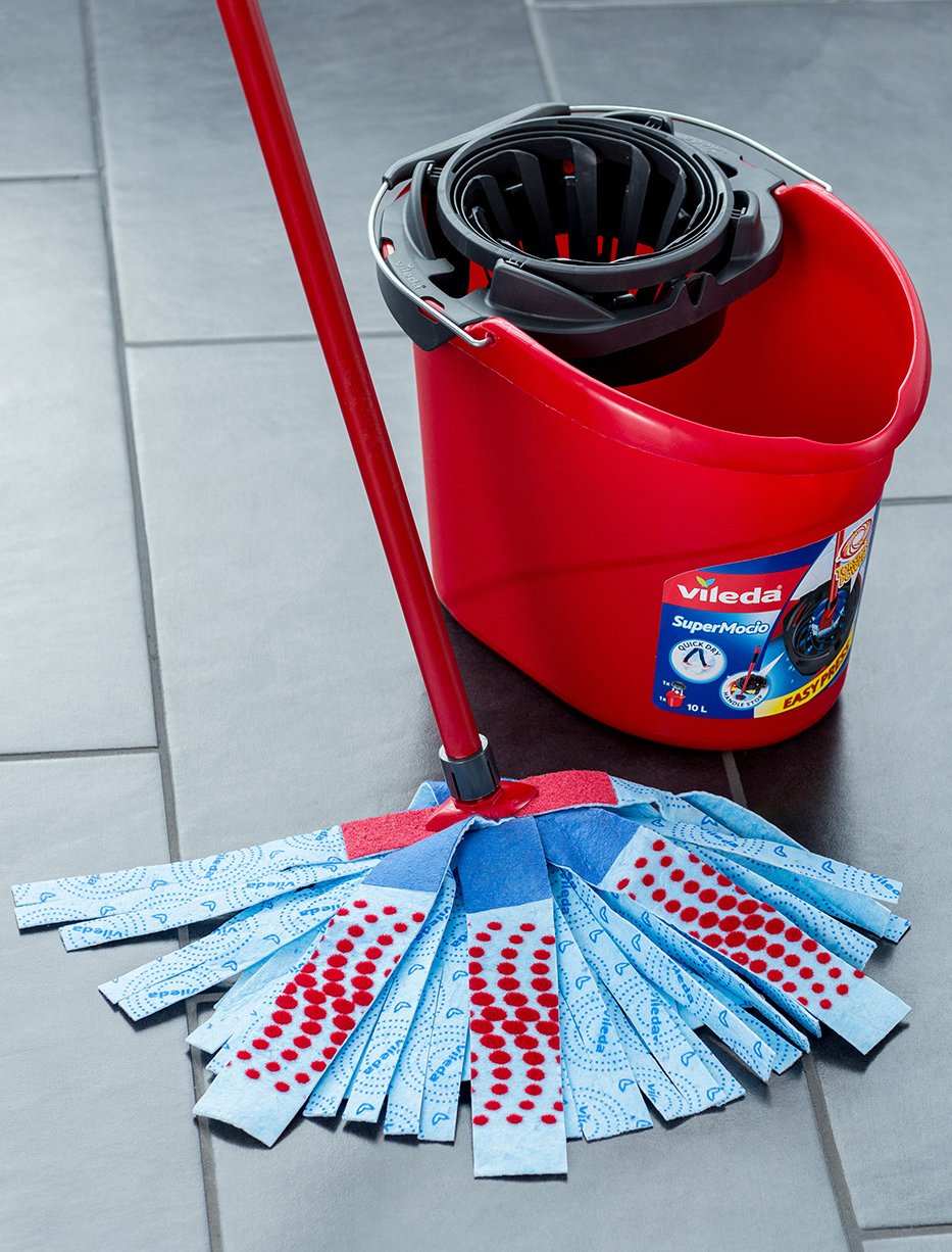 Насадка Моп круглая для швабры, Super Mocio 3Action Velour, целюлозный, син. Vileda - фото 2