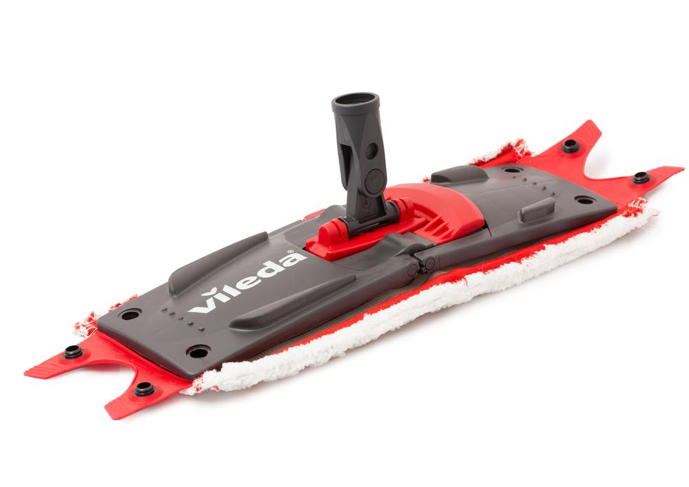 Швабра для миття підлоги + хлопкова насадка, UltraMat Microfaser, телескоп/ручка, 140см, черв. Vileda - фото 2