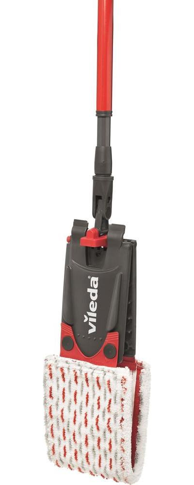 Швабра для миття підлоги + хлопкова насадка, UltraMat Microfaser, телескоп/ручка, 140см, черв. Vileda - фото 5