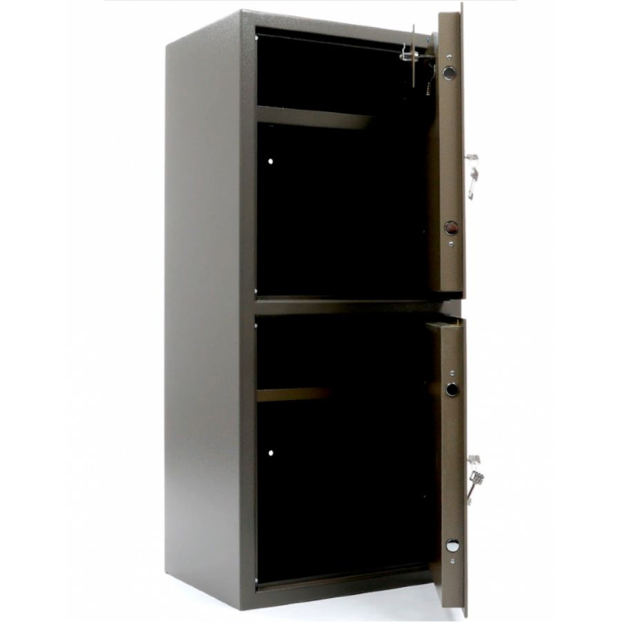 Сейф офисный (900*440*355мм.) два ключевых замка, 2 полки, 2 секции, ASM-90/2, коричн. Valberg - фото 2