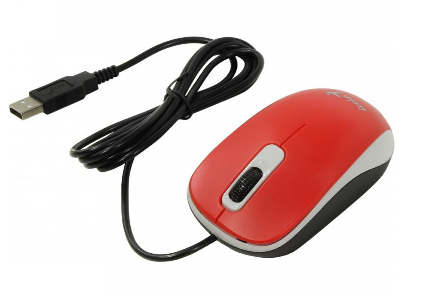 Мышь USB оптическая DX-110, красн. Genius - фото 1