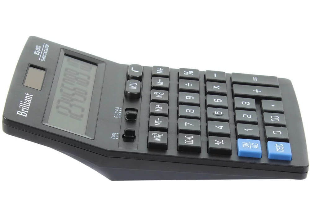 Калькулятор бухгалтерский BS-0111, 12 разрядов, 140х176х45мм, черн. Brilliant - фото 1
