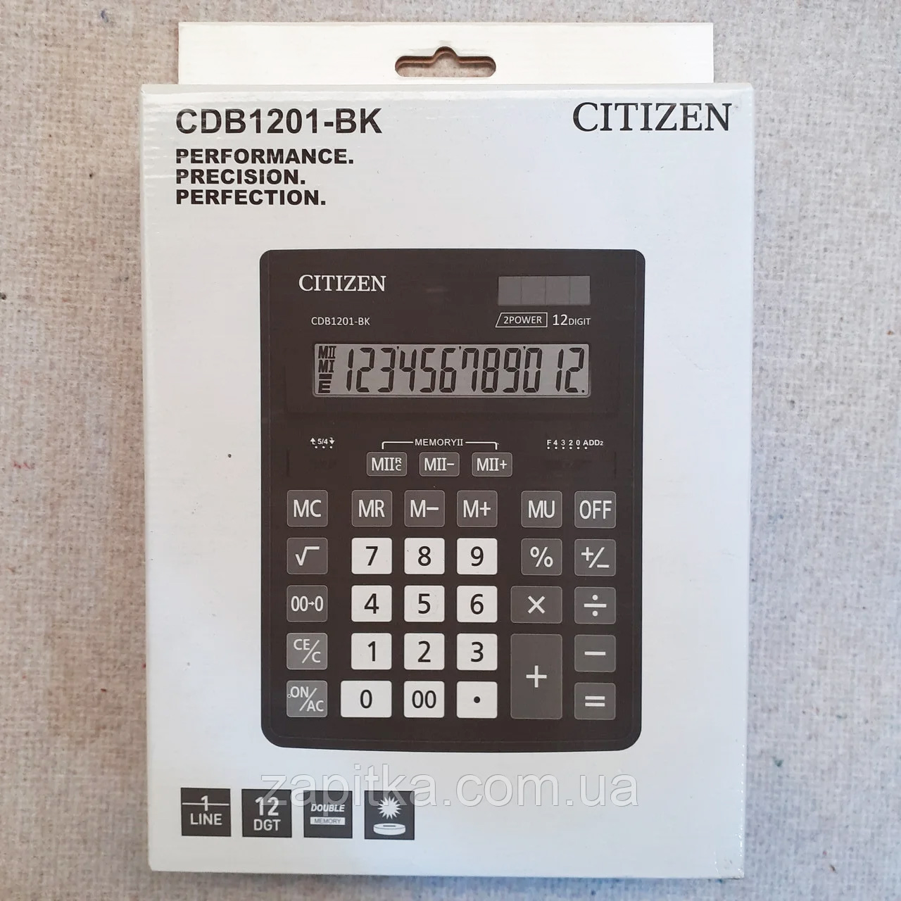 Калькулятор CDB1201-BK, 12 розрядів, (205х155х35мм.), чорн. Citizen - фото 1