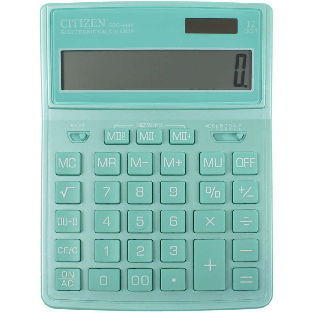 Калькулятор SDC444XRGNE-green, 12 розрядів, (204х155х32мм.), зелен. Citizen - фото 1