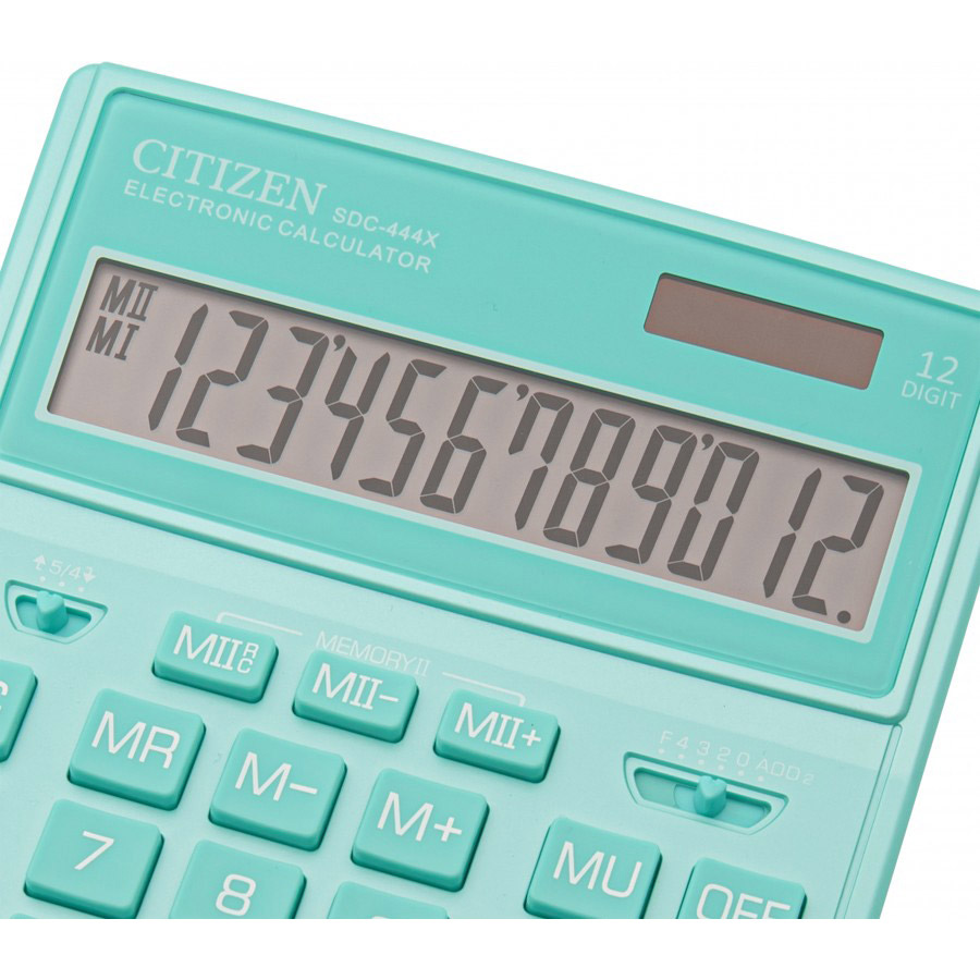 Калькулятор SDC444XRGNE-green, 12 розрядів, (204х155х32мм.), зелен. Citizen - фото 3