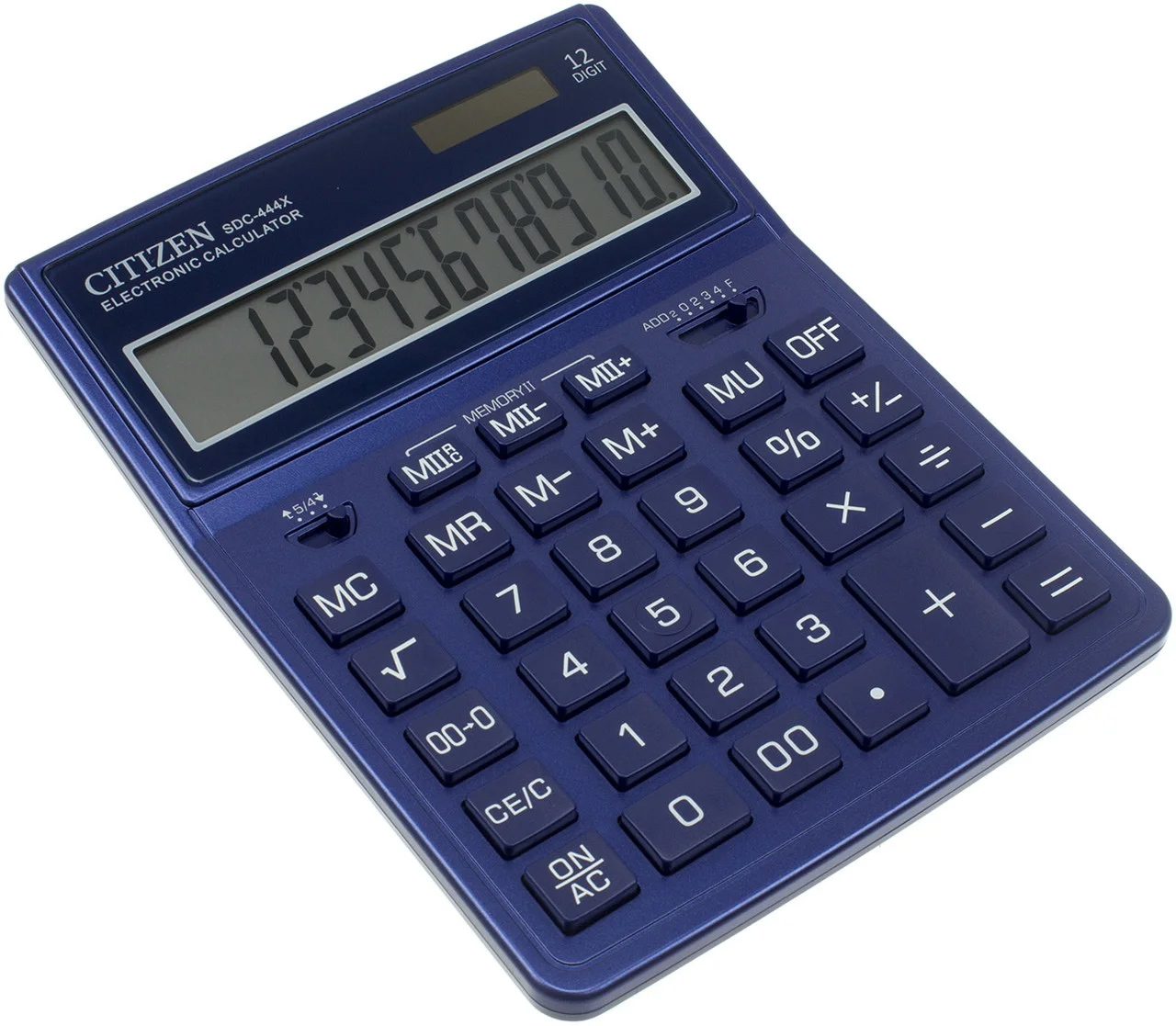 Калькулятор SDC444XRNVE-navy, 12 розрядів, (204х155х32мм.), син. Citizen - фото 1