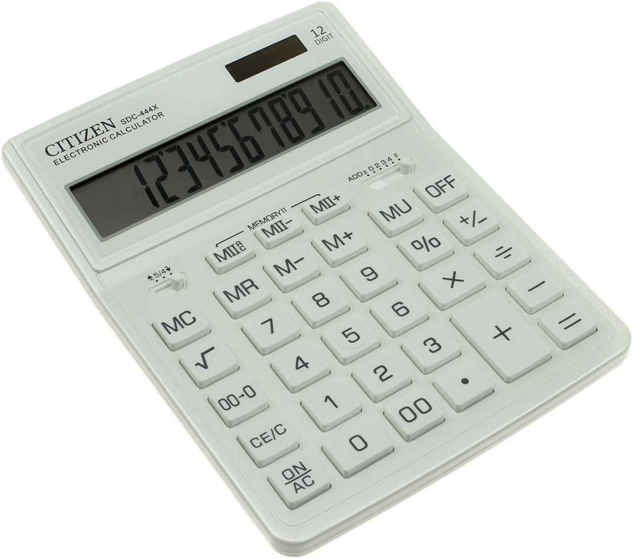 Калькулятор бухгалтерский SDC444XRWHE-white 12 разрядов, 204х155х32мм., бел. Citizen - фото 2